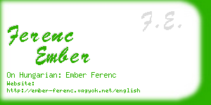 ferenc ember business card